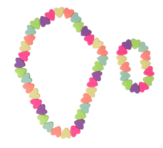 Great Pretenders Fashion - Sweet Tart Heart Necklace & Bracelet Set - Treasure Island Toys