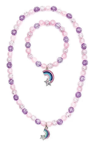 Great Pretenders Fashion - Purple Rainbow Necklace & Bracelet Set - Treasure Island Toys