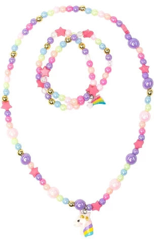 Great Pretenders Fashion - Cheerful Starry Unicorn Necklace & Bracelet Set - Treasure Island Toys