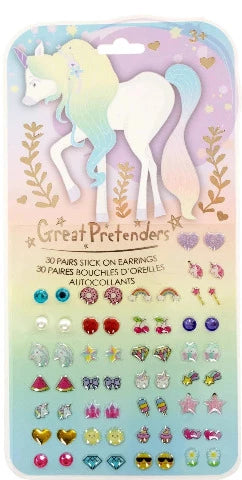 Great Pretenders Fashion - Whimiscal Unicorn Sticker Earrings - Treasure Island Toys