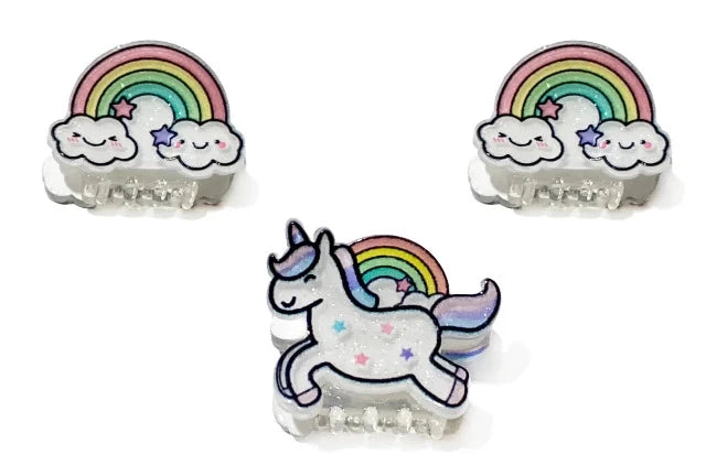 Great Pretenders Fashion - Unicorn, Rainbow Mini Hairclips - Treasure Island Toys