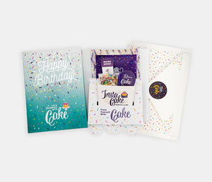 InstaCake  Cake in a Card - Happy Birthday Teal, Vanilla - Treasure Island Toys