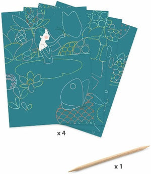 Djeco Art Kit - Scratch Art The Pond - Treasure Island Toys