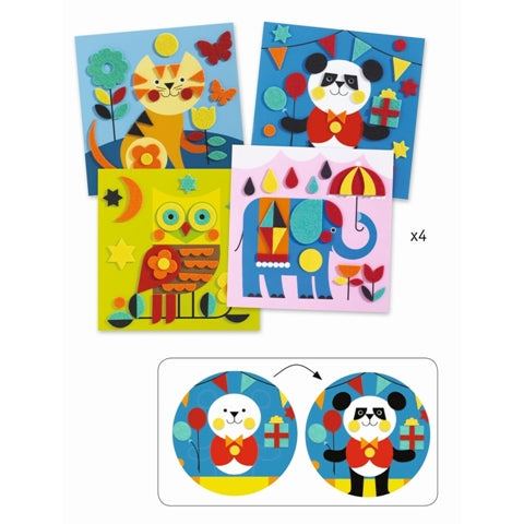 Djeco Art Kit - Felt Pictures Gentle Creatures - Treasure Island Toys