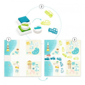 Djeco Art Kit - Stamps Traffic - Treasure Island Toys