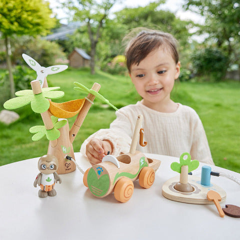 Hape Dollhouse Green Planet Tree Planting E-Car - Treasure Island Toys