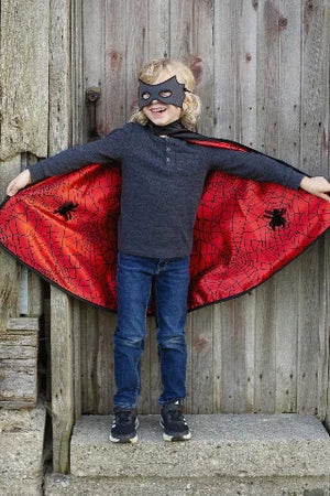 Great Pretenders Cape - Reversible Spider/Bat with Mask, Size 4-7 - Treasure Island Toys