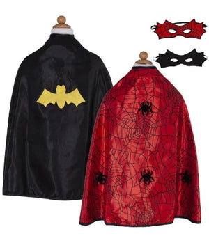 Great Pretenders Cape - Reversible Spider/Bat with Mask, Size 4-7 - Treasure Island Toys