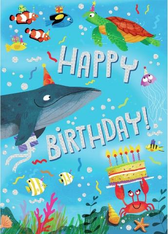 Greeting Card Birthday - Sea Life - Treasure Island Toys