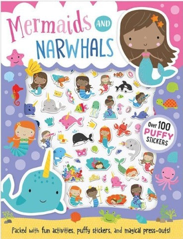 Puffy Stickers Activity Book:  Mermaids and Narwhals - Treasure Island Toys