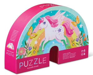 Crocodile Creek Mini Shaped Puzzle Sweet Unicorn, 12 Piece - Treasure Island Toys