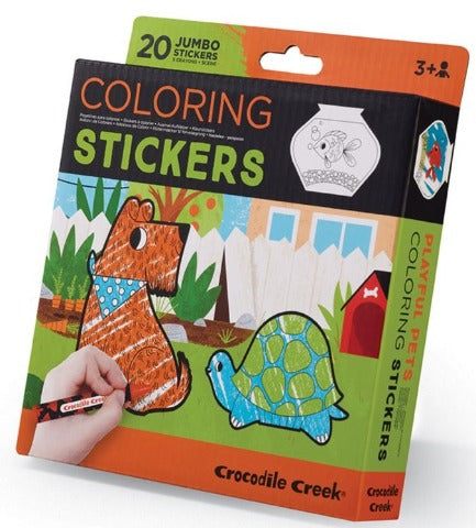Crocodile Creek Colouring Stickers Playful Pets - Treasure Island Toys