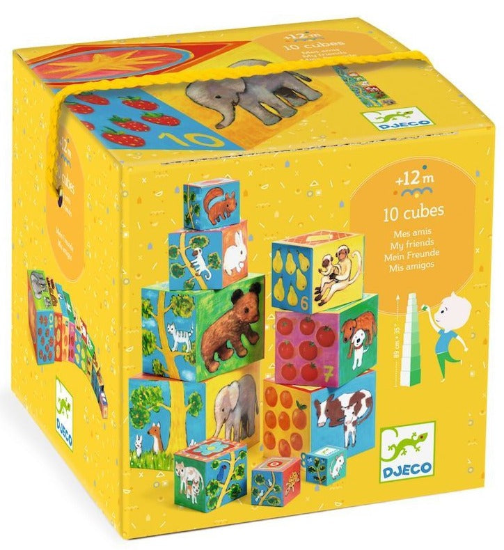 Djeco Toddler - Stacking Cubes My Friends - Treasure Island Toys