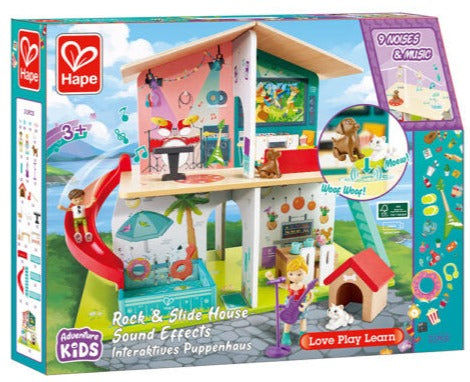 Hape Dollhouse Rock & Slide House with Sound Effects - Treasure Island Toys