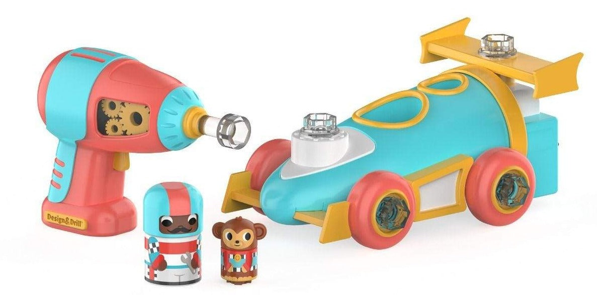 Design & Drill Bolt Buddies Race Car - Treasure Island Toys
