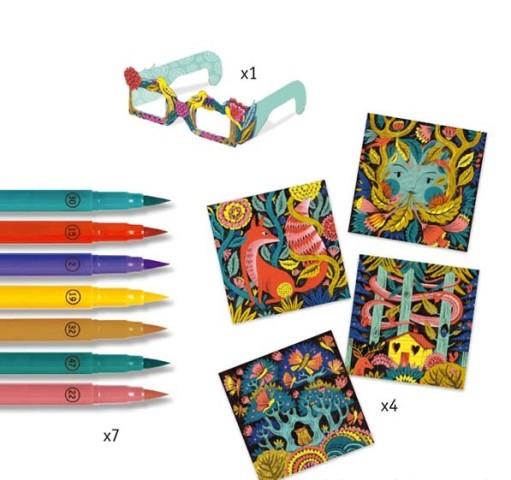 Djeco Art Kit - Colouring 3D Fantasy Forest - Treasure Island Toys