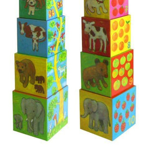 Djeco Toddler - Stacking Cubes My Friends - Treasure Island Toys