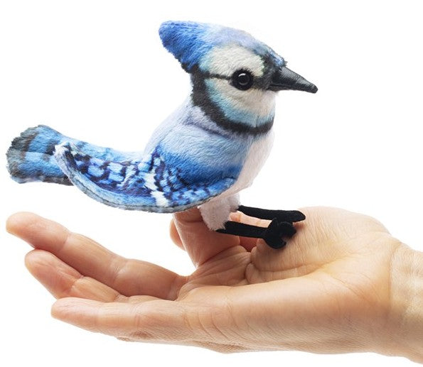 Folkmanis Finger Puppet - Blue Jay - Treasure Island Toys