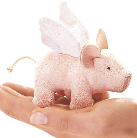 Folkmanis Finger Puppet - Winged Piglet - Treasure Island Toys