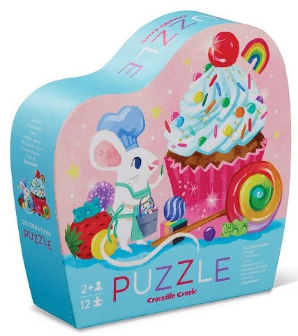 Crocodile Creek Mini Shaped Puzzle Celebration!, 12 Piece - Treasure Island Toys