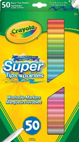 Crayola Washable Super Tip Markers 50 Pack - Treasure Island Toys