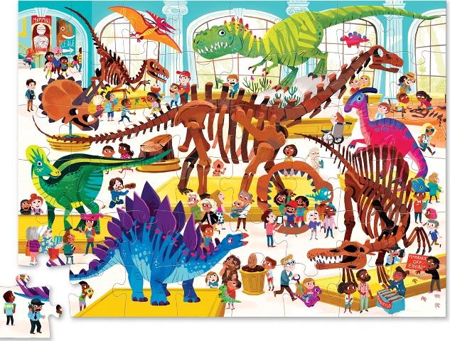 Crocodile Creek Day at the Museum Puzzle Dinosaurs, 48 Piece - Treasure Island Toys