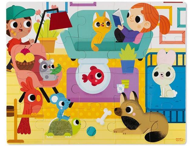 Janod Tactile Puzzle - Pets - Treasure Island Toys