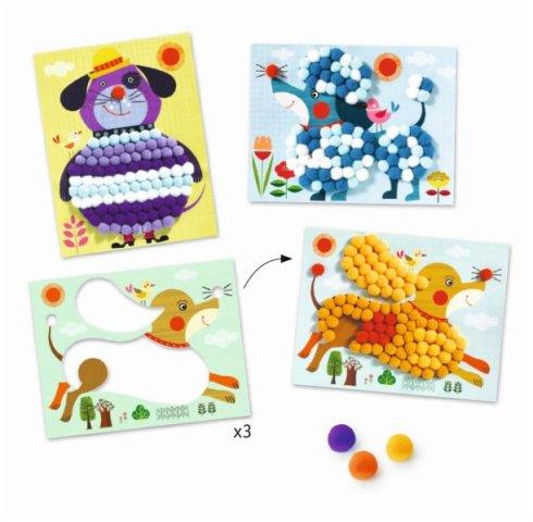 Djeco Art Kit - PomPom Dogs to Stroke - Treasure Island Toys