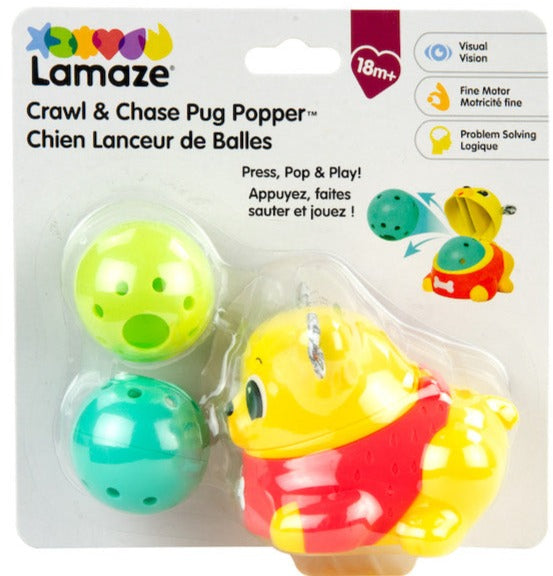 Lamaze Crawl and Chase Pug Popper - Treasure Island Toys