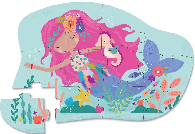 Crocodile Creek Mini Shaped Puzzle Mermaid Dreams, 12 Piece - Treasure Island Toys