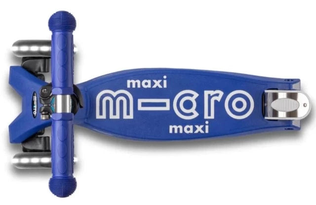 Micro Kickboard Maxi Deluxe Scooter - Blue with LED Wheels - Treasure Island Toys