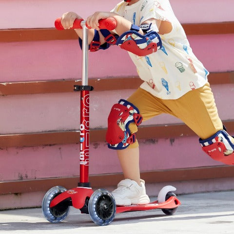 Micro Kickboard Mini Deluxe Scooter - Red with LED Wheels - Treasure Island Toys