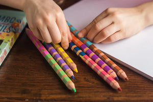 Eeboo Art - Playful Otters Jumbo Double-Ended Coloured Pencils - Treasure Island Toys
