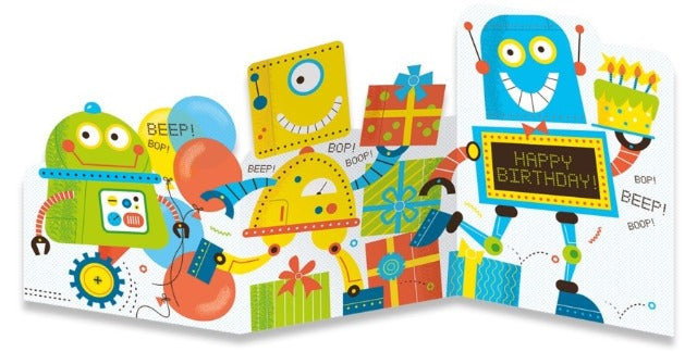 Greeting Card Birthday - Robots - Treasure Island Toys