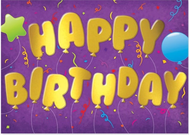 Greeting Card Birthday - Gold Mylar Balloon - Treasure Island Toys