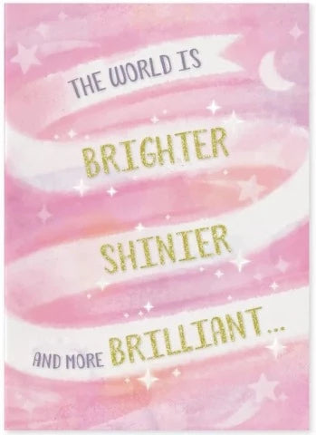 Greeting Card Birthday - Glitter Pink Ribbon Birthday - Treasure Island Toys