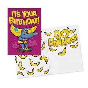 Greeting Card Birthday - Monkey with Banana - Treasure Island Toys