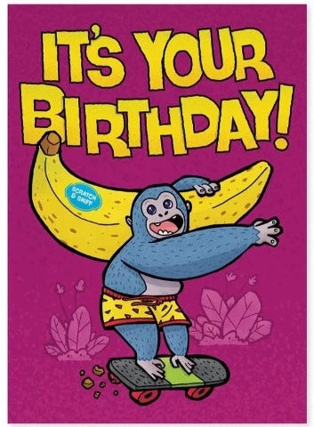 Greeting Card Birthday - Monkey with Banana - Treasure Island Toys