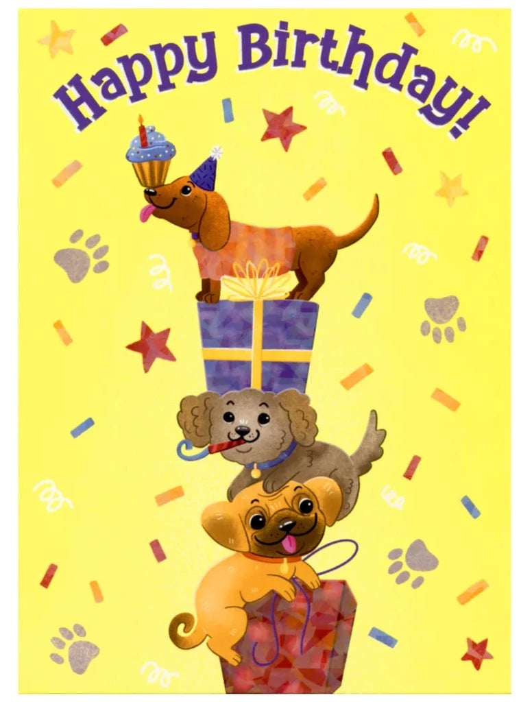Greeting Card Birthday - Stacked Dogs - Treasure Island Toys