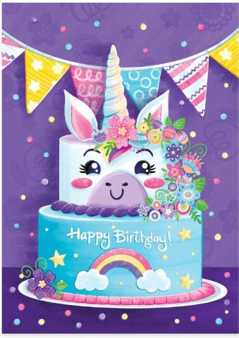 Greeting Card Birthday - Unicorn Cake - Treasure Island Toys