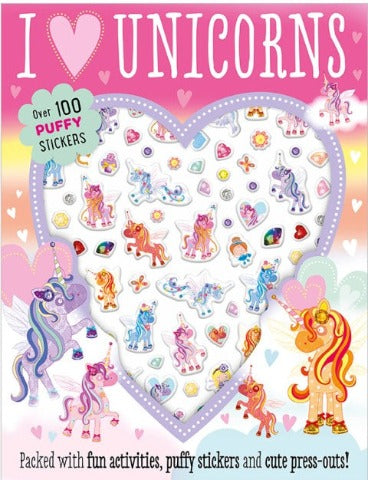 Puffy Stickers Activity Book:  I Love Unicorns - Treasure Island Toys