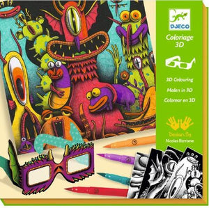 Djeco Art Kit - Colouring 3D Funny Freaks - Treasure Island Toys