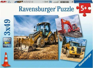 Ravensburger Puzzle 3 x 49 Piece, Diggers at Work - Treasure Island Toys