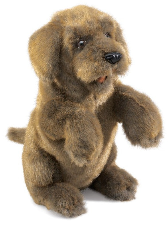 Folkmanis Puppet - Sitting Dog - Treasure Island Toys