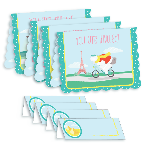 Bright Stripes Tin Tea Set Animal Tourists - Treasure Island Toys