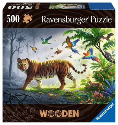 Ravensburger Puzzle Wooden 500 Piece, Tiger - Treasure Island Toys