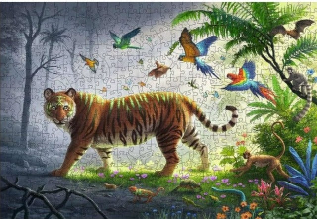 Ravensburger Puzzle Wooden 500 Piece, Tiger - Treasure Island Toys