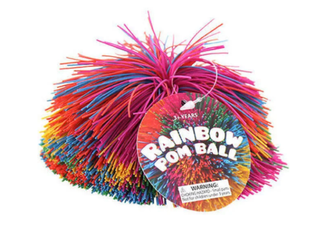 Rainbow Pom Ball - Treasure Island Toys