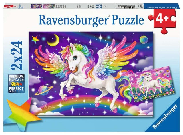 Ravensburger Puzzle 2 x 24 Piece, Unicorn & Pegasus - Treasure Island Toys