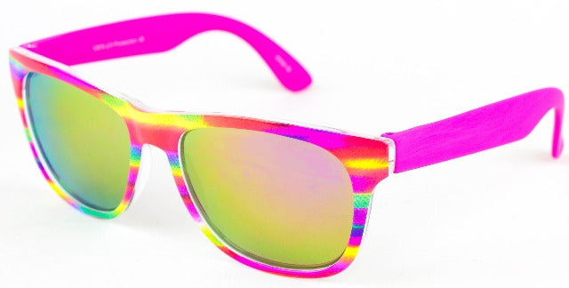 Sunglasses Candy Rubberized/Multi Stripe/Pink/ Pink Revo - Treasure Island Toys